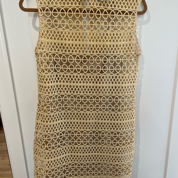 Self-Portrait Layered Shift Dress in Nude - Picture 5 of 5